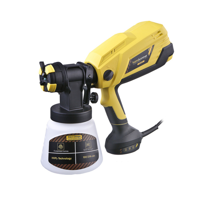 Краскопульт 750Вт, 0-1200мл/мин, 100DIN/сек,МАЛОШУМНЫЙ, шнур 4м? Hanskonner HSG9675