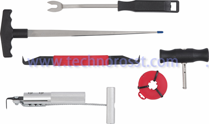 MACTAK Набор приспособлений для демонтажа вклеенных стекол 6 пр 107-03006