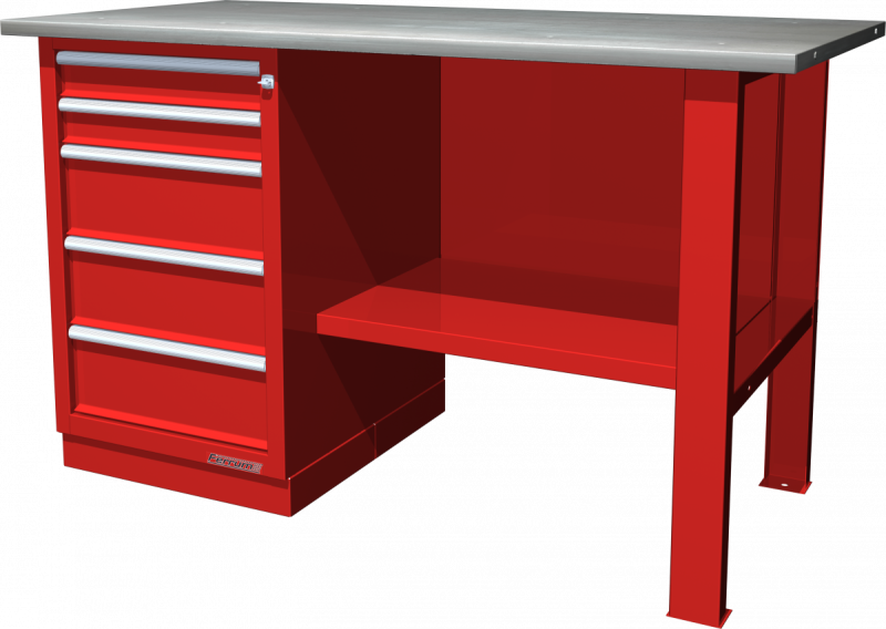 Верстак слесарный с тумбой 5 ящиков, серия "L" FERRUM 01.105L-3000