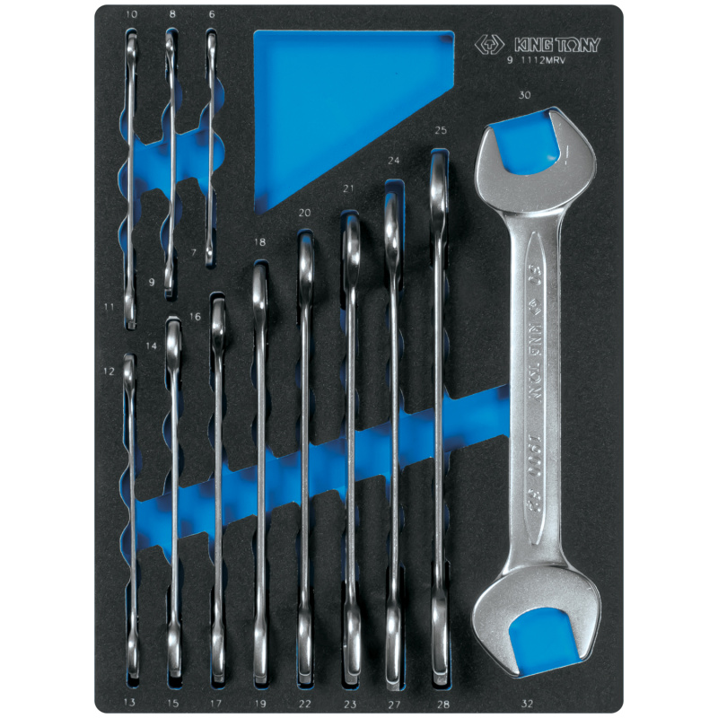 KING TONY Набор рожковых ключей, ложемент, 12 предметов 9-1112MRV